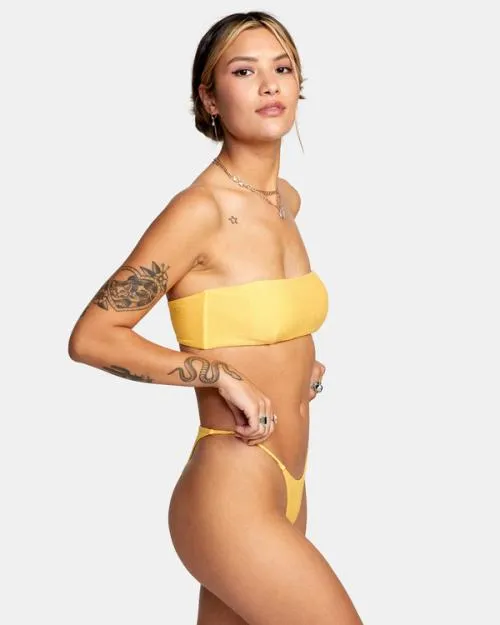 Rvca Brightside Skimpy French Bikini Bottoms Marigold Women Bikini Bottoms