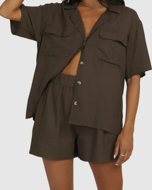Rvca CAFFEINATED POPS SHORT Coffee Women Shorts and Skirts