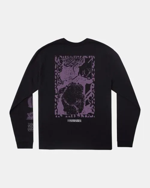 Rvca Chaos Theory Long Sleeve TShirt Black Men Tees and Tanks