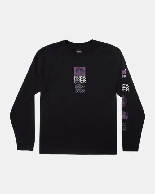 Rvca Chaos Theory Long Sleeve TShirt Black Men Tees and Tanks