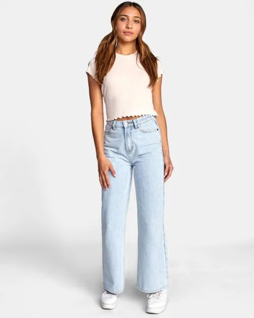 Rvca Classmate Crop Tee Blush Women Tees and Tanks