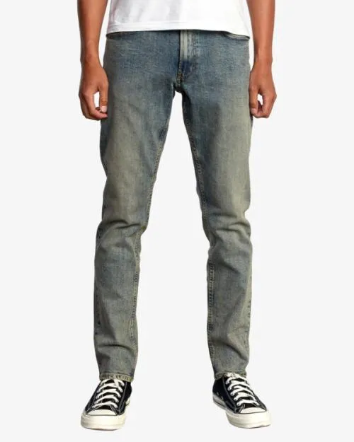 Rvca Daggers Denim Jeans Dark Vintage Men Denim