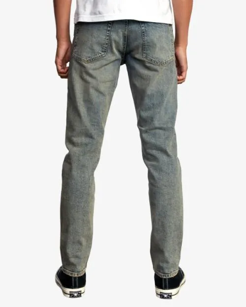 Rvca Daggers Denim Jeans Dark Vintage Men Denim