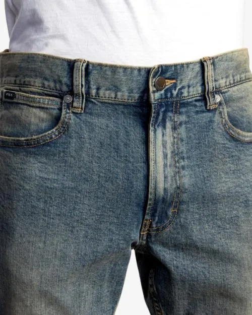 Rvca Daggers Denim Jeans Dark Vintage Men Denim