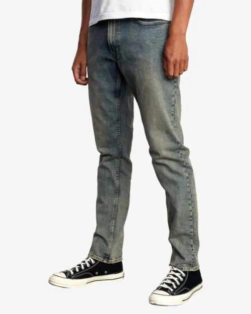 Rvca Daggers Denim Jeans Dark Vintage Men Denim