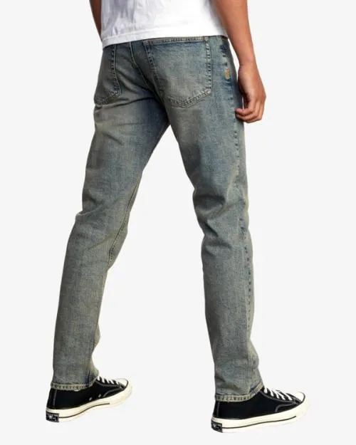 Rvca Daggers Denim Jeans Dark Vintage Men Denim