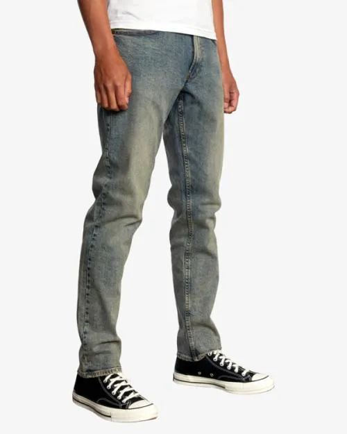 Rvca Daggers Denim Jeans Dark Vintage Men Denim