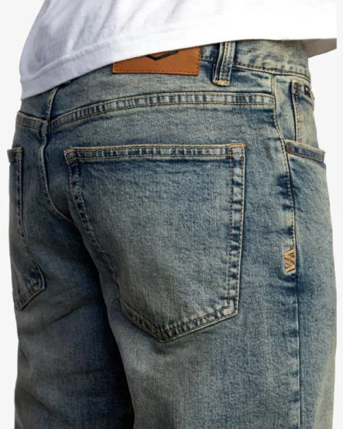 Rvca Daggers Denim Jeans Dark Vintage Men Denim