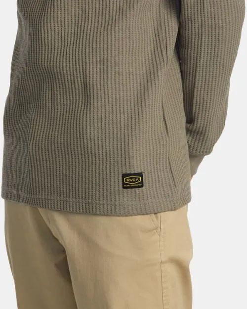 Rvca Day Shift Long Sleeve Thermal Shirt Aloe Men Tees and Tanks