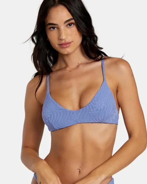 Rvca Dazed Shimmer Crossback Bikini Top Coast Women Bikini Tops