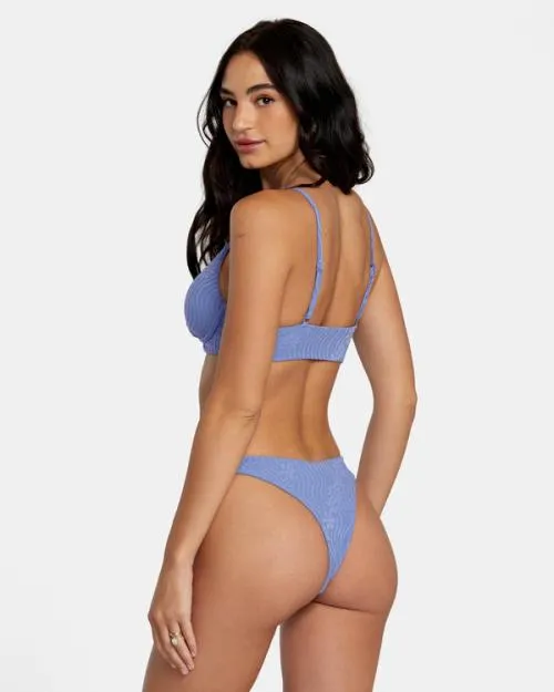 Rvca Dazed Shimmer Triangle Bikini Top Coast Women Bikini Tops