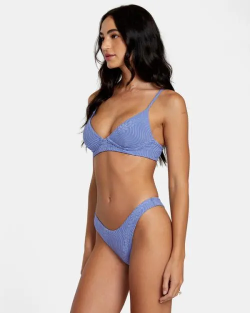 Rvca Dazed Shimmer Triangle Bikini Top Coast Women Bikini Tops