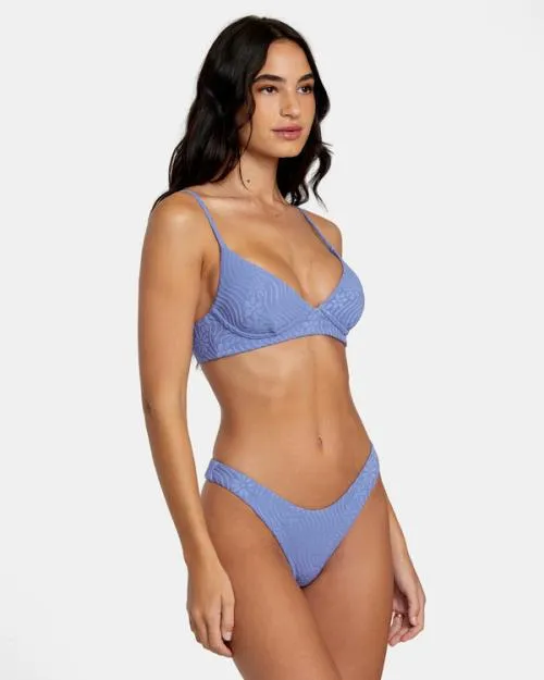 Rvca Dazed Shimmer Triangle Bikini Top Coast Women Bikini Tops