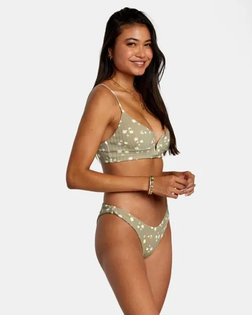 Rvca Decoupage Crop Bikini Top Aloe Women Bikini Tops