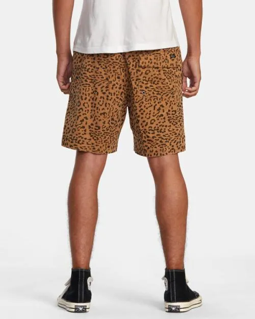Rvca Escape Elastic Waist Corduroy Shorts 17 Cheetah Men Shorts and Hybrids