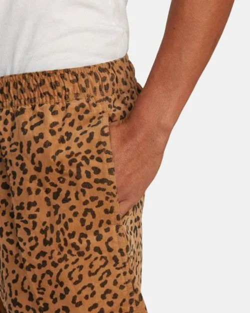 Rvca Escape Elastic Waist Corduroy Shorts 17 Cheetah Men Shorts and Hybrids
