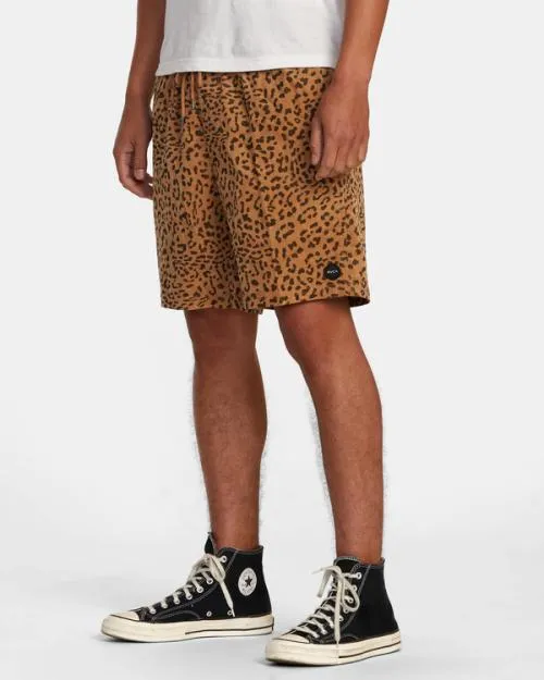Rvca Escape Elastic Waist Corduroy Shorts 17 Cheetah Men Shorts and Hybrids