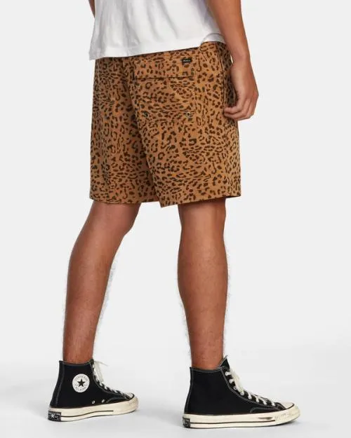Rvca Escape Elastic Waist Corduroy Shorts 17 Cheetah Men Shorts and Hybrids