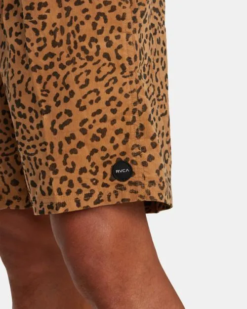 Rvca Escape Elastic Waist Corduroy Shorts 17 Cheetah Men Shorts and Hybrids