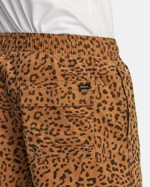 Rvca Escape Elastic Waist Corduroy Shorts 17 Cheetah Men Shorts and Hybrids