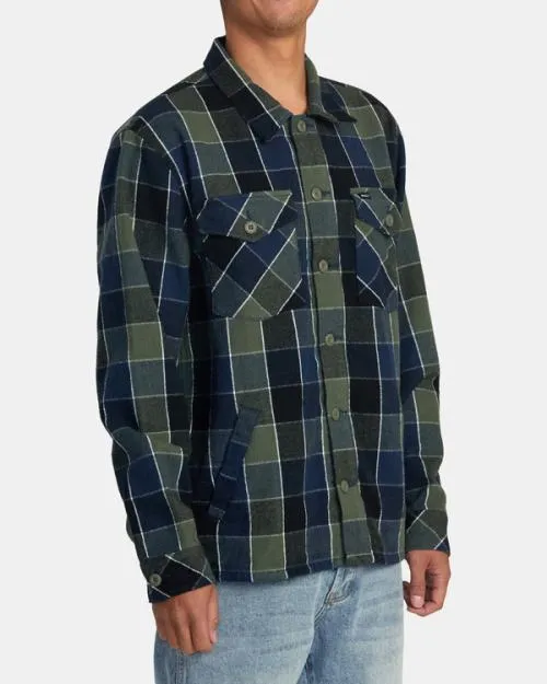 Rvca Flight Risk Shirt Jacket Olive Men Jackets