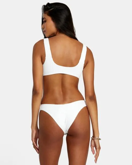 Rvca Grooves Texture Bralette Bikini Top Whisper White Women Bikini Tops
