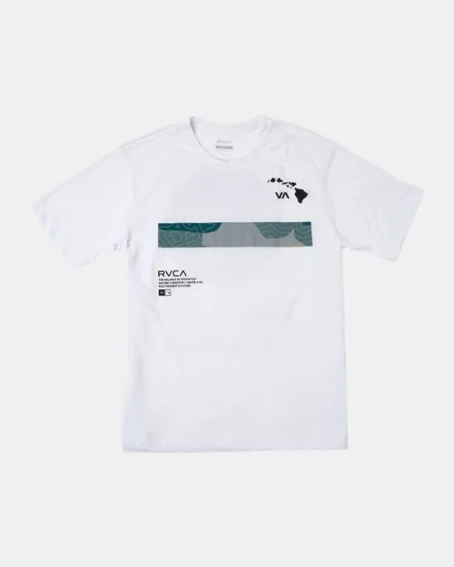 Rvca Hawaii Bar Topo Camo TShirt White SportMen Short Sleeves