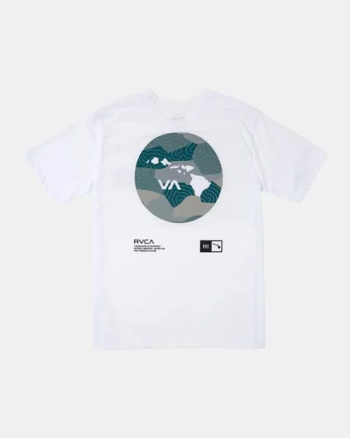 Rvca Hawaii Bar Topo Camo TShirt White SportMen Short Sleeves
