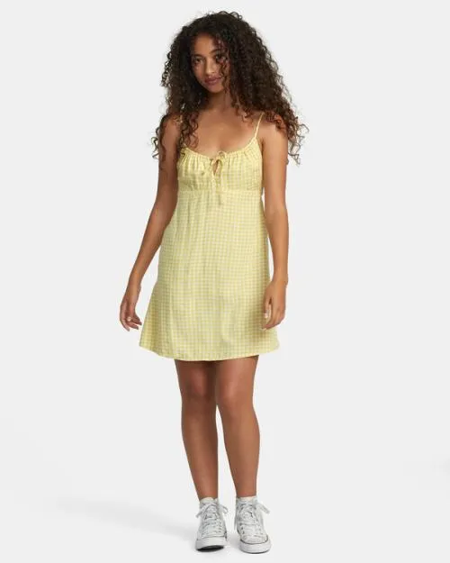 Rvca Hillside Mini Dress Golden Women Dresses and Rompers