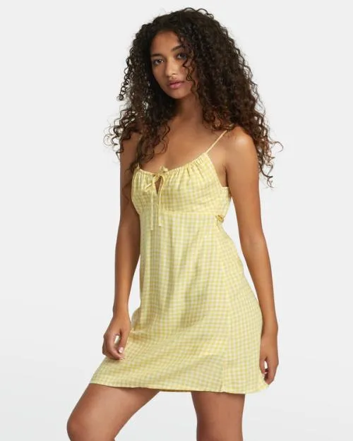 Rvca Hillside Mini Dress Golden Women Dresses and Rompers