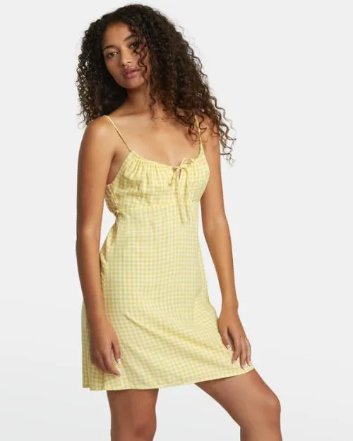 Rvca Hillside Mini Dress Golden Women Dresses and Rompers