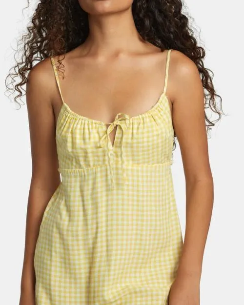 Rvca Hillside Mini Dress Golden Women Dresses and Rompers