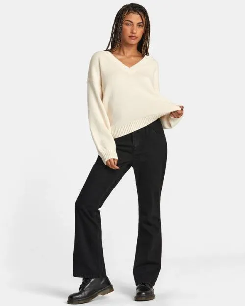Rvca Kennedy Slim Fit Jeans Black Women Pants