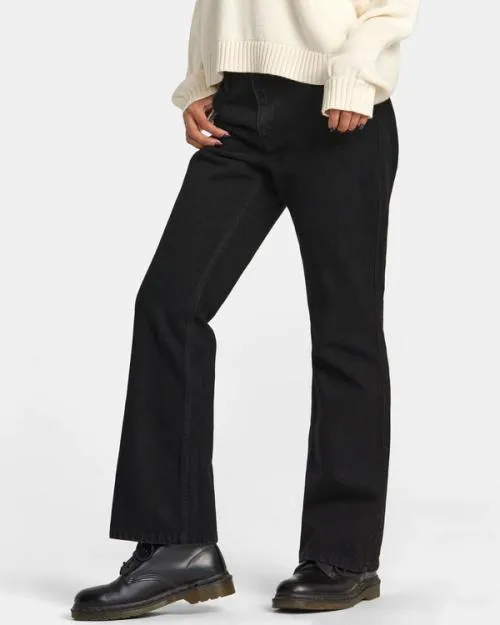 Rvca Kennedy Slim Fit Jeans Black Women Pants