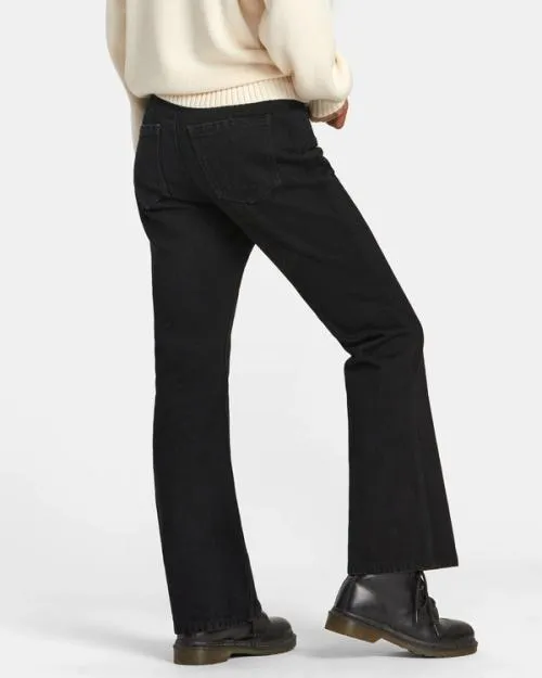 Rvca Kennedy Slim Fit Jeans Black Women Pants