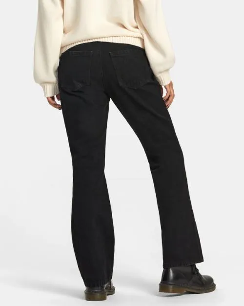 Rvca Kennedy Slim Fit Jeans Black Women Pants