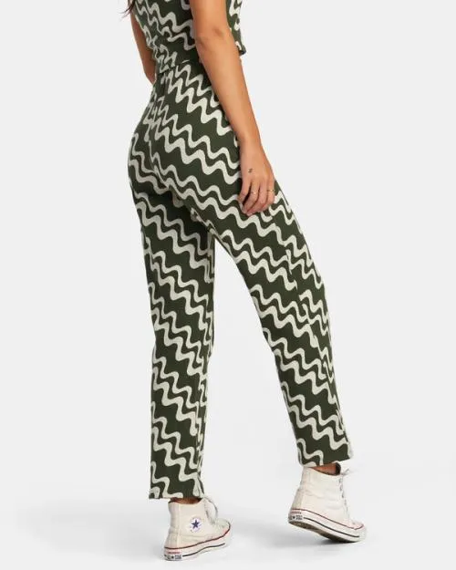 Rvca Lazy High Waist Pants Forest Women Pants