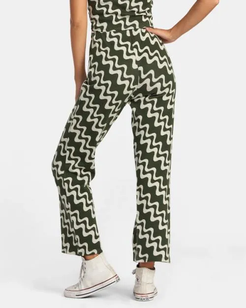 Rvca Lazy High Waist Pants Forest Women Pants