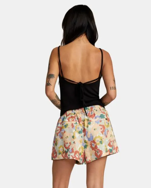 Rvca Linen Sawyer Elastic Waist Shorts Multi Women Shorts and Skirts
