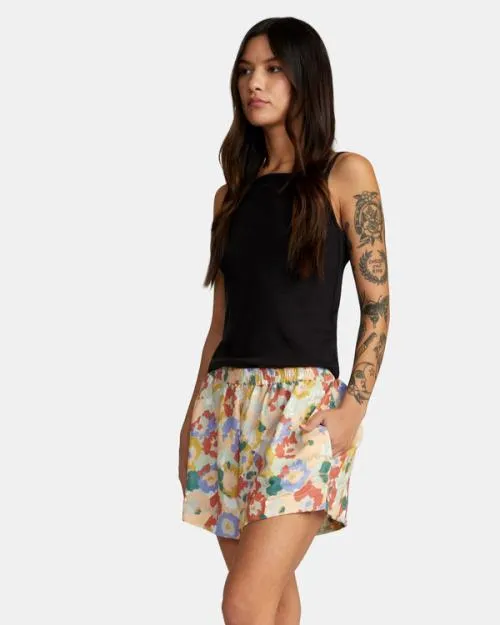 Rvca Linen Sawyer Elastic Waist Shorts Multi Women Shorts and Skirts