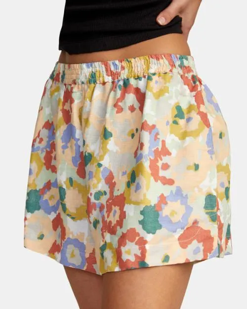 Rvca Linen Sawyer Elastic Waist Shorts Multi Women Shorts and Skirts