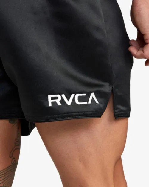 Rvca Muay Thai Mod Elastic Waist Boxing Shorts 15034 Black Men Athletic Shorts