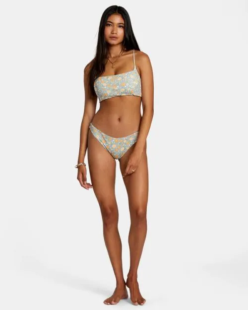 Rvca Mums Rib Crossback Bikini Top Shale Women Bikini Tops