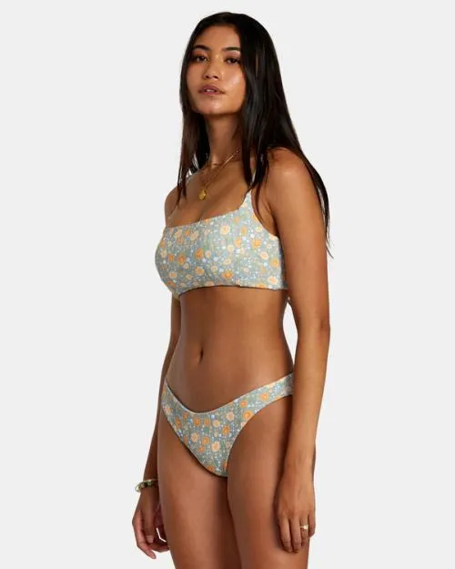 Rvca Mums Rib Crossback Bikini Top Shale Women Bikini Tops
