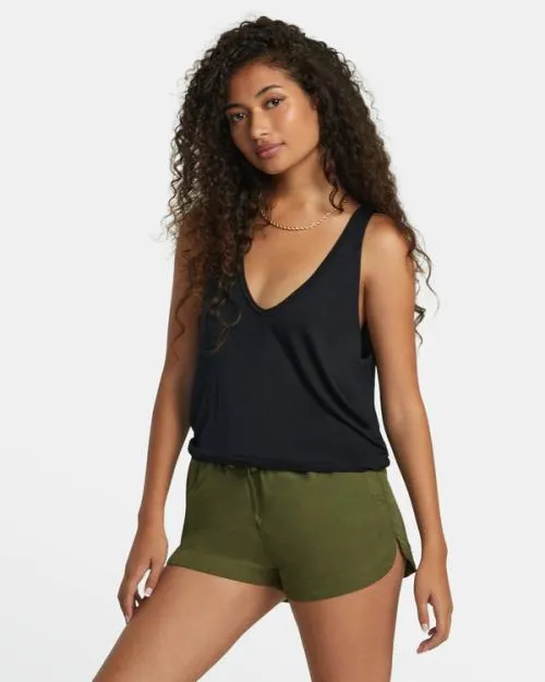 Rvca New Yume Drawcord Shorts Dark Olive Women Shorts and Skirts