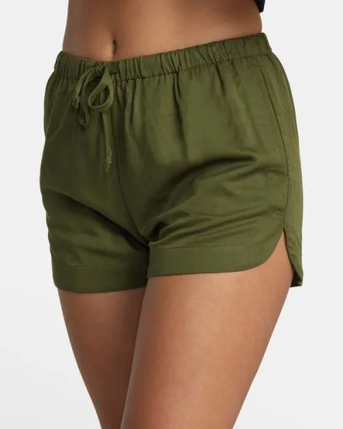 Rvca New Yume Drawcord Shorts Dark Olive Women Shorts and Skirts