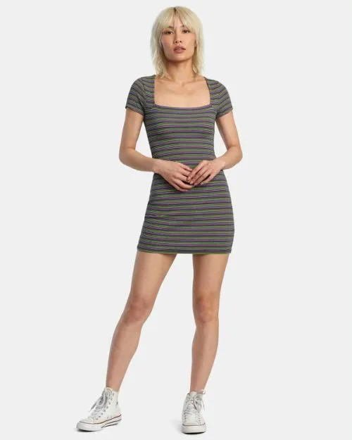 Rvca Partition Mini Rib Knit Dress Rvca Black Women Dresses and Rompers