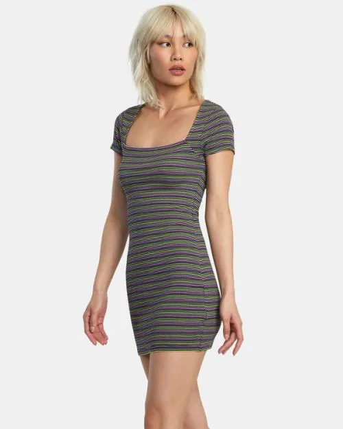 Rvca Partition Mini Rib Knit Dress Rvca Black Women Dresses and Rompers