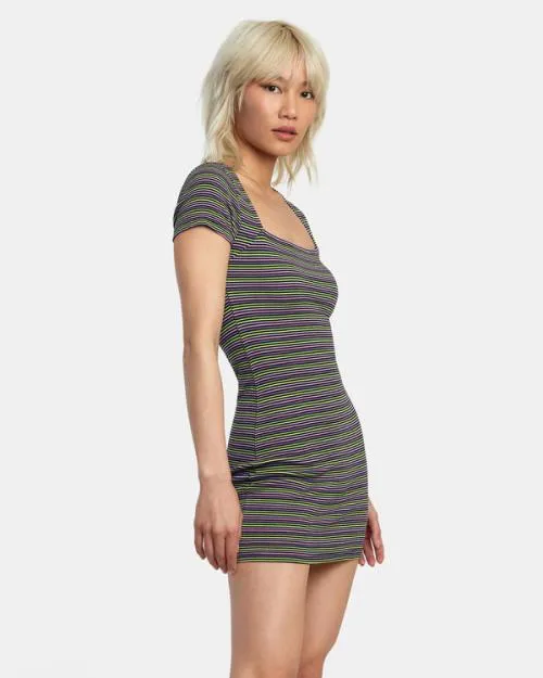 Rvca Partition Mini Rib Knit Dress Rvca Black Women Dresses and Rompers