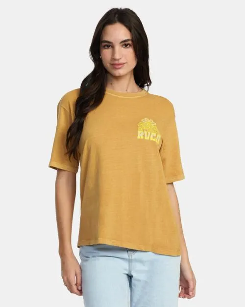 Rvca Positive Growth TShirt Tan Women Tees and Tanks